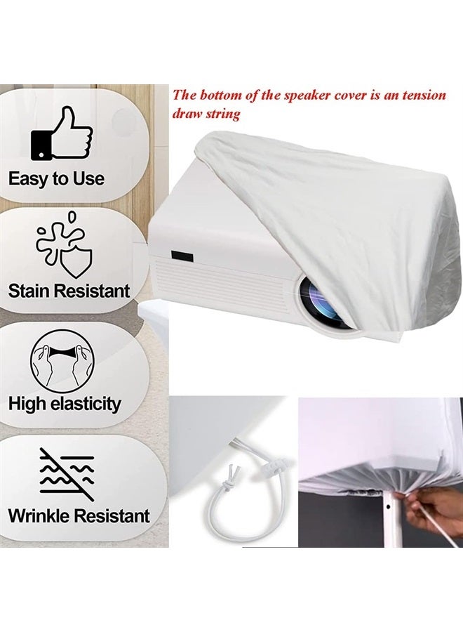 Skyour Projector Dust Cover Nylon Stretchy Outdoor Movie Video Projector Covers for Ceiling Mounted Universal Projectors Storage Bag Case Protective Covers (1PCS-White) - Image 5