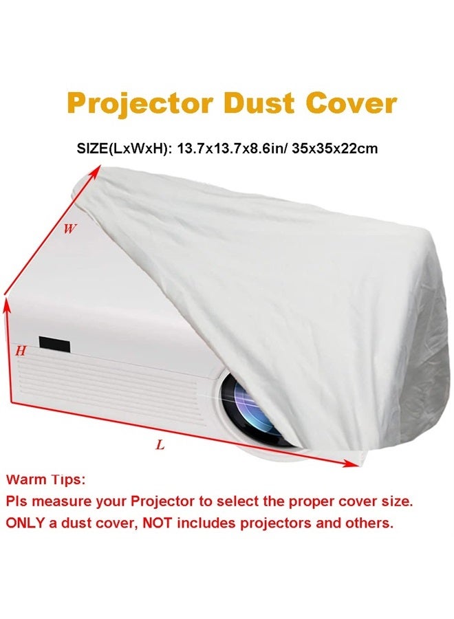 Skyour Projector Dust Cover Nylon Stretchy Outdoor Movie Video Projector Covers for Ceiling Mounted Universal Projectors Storage Bag Case Protective Covers (1PCS-White) - Image 2