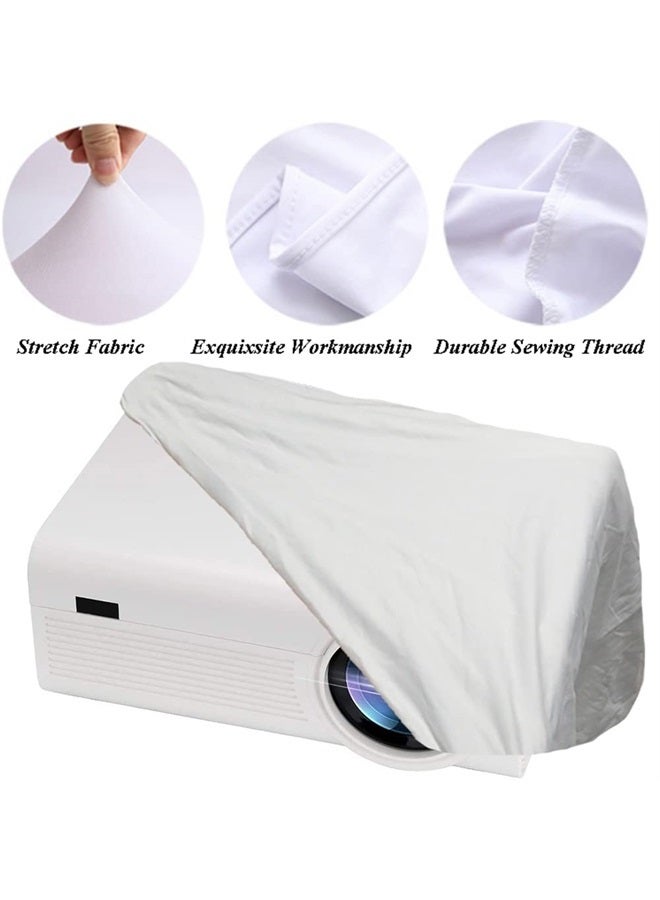 Skyour Projector Dust Cover Nylon Stretchy Outdoor Movie Video Projector Covers for Ceiling Mounted Universal Projectors Storage Bag Case Protective Covers (1PCS-White) - Image 4