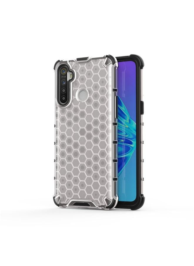 HuHa Case Cover For Realme 5i Shockproof Honeycomb PC + TPU Case White 