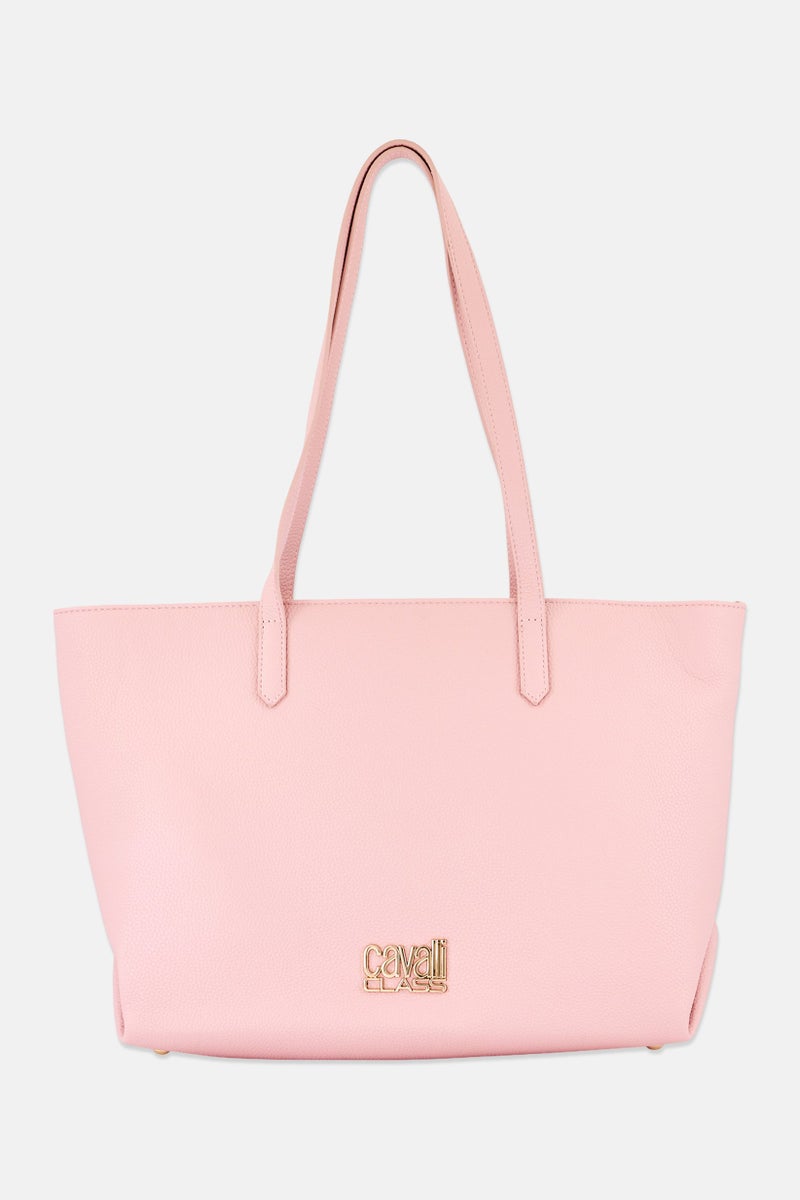 Cavalli Class Women Brand Logo Tote Bag, Blush - Image 1