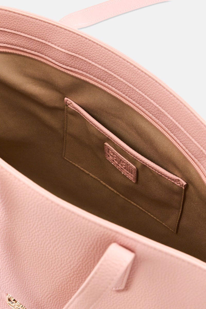 Cavalli Class Women Brand Logo Tote Bag, Blush - Image 4