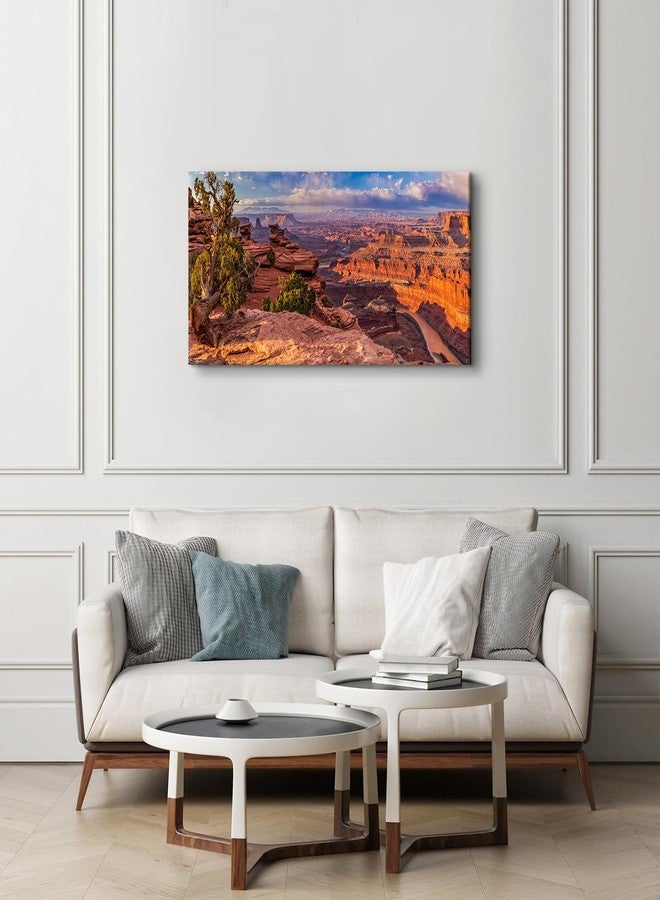 AREBOLO Nature Desert Canvas Wall Art for Living Room Office Grand Canyon Landscape Picture Western Mountain Scenery Wall Decor USA Western National Park Painting Poster Panorama Artwork Decorations 20x40" - Image 4