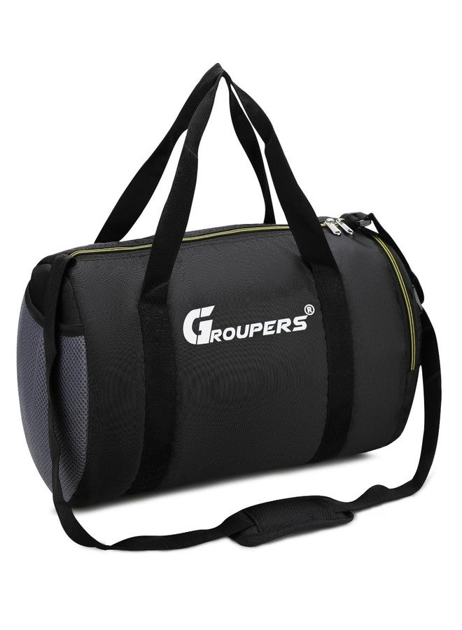 Groupers Gym & Travel Duffle Bag 20-25L - Black Weekender Bag + 700ml Shaker Bottle & 21" Heavy Duty Wrist Wraps, Fitness Combo, Workout Gear & Gym Essentials - Image 5