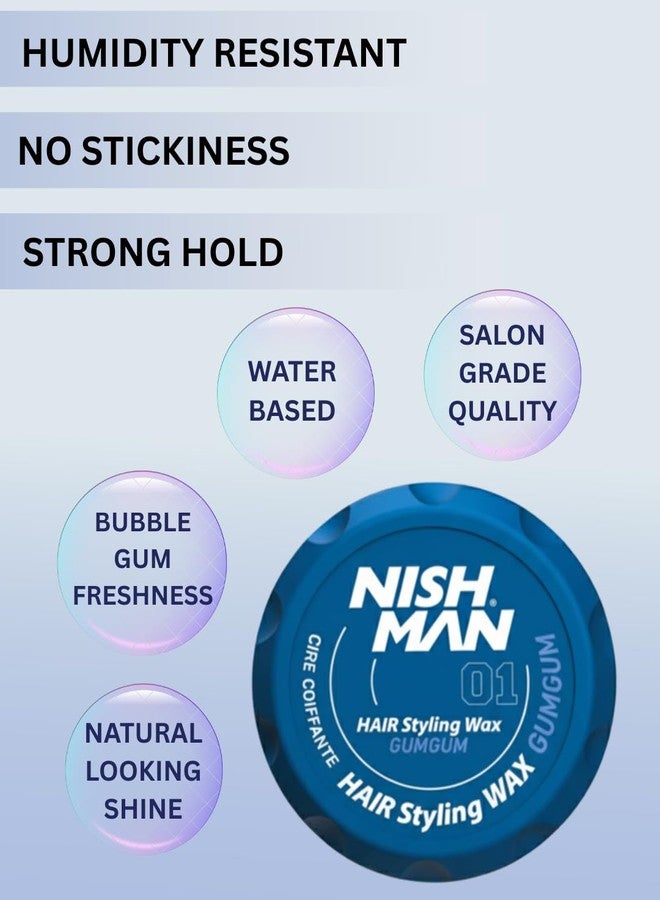 Nishman Hair Styling GumGum Wax For Men | Long Lasting & Shining Hair - 100ml - Image 3