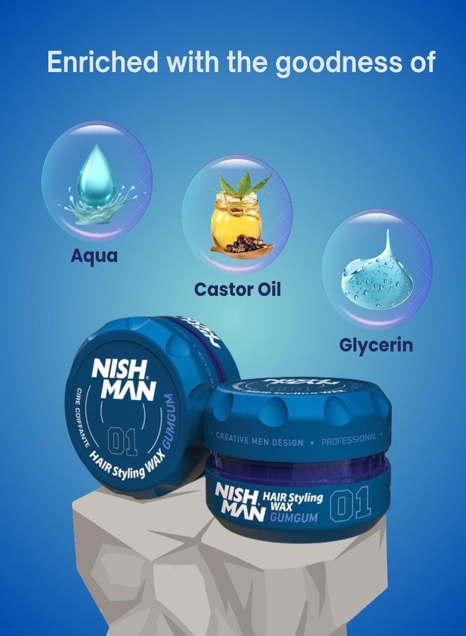 Nishman Hair Styling GumGum Wax For Men | Long Lasting & Shining Hair - 100ml - Image 1