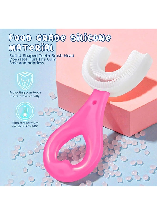 8Pcs U Shaped Toothbrush Kids, Kids Toothbrushes Soft Silicone Brush Head Whole Mouth Toothbrush with Handle 360 ° Oral Teeth Cleaning Design for Toddler Toothbrush Age 2-6 - Image 3