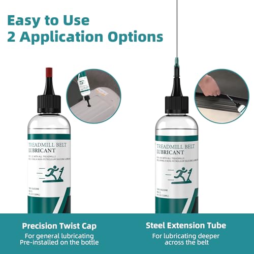 CCGeass Treadmill Belt Lubricant, 100% Silicone Treadmill Lube High-Temperature Resistant Stable Non-Toxic Odorless Lubricant, with Application Tubes and Precision Screw Caps, 8 Ounces - Image 4