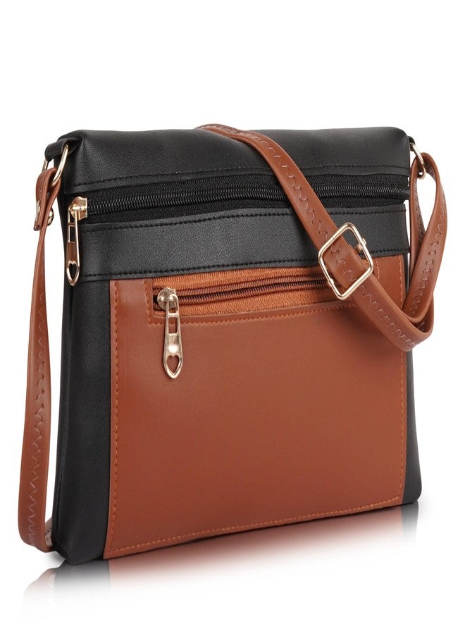 DANIEL CLARK Women Stylish Multi-Pocket Zip Closure Cross Body Bag| Travel Side Bag| Sling Pouch Bag|Messenger Shoulder Bag With Adjustable Strap (Black, 23 X 17.7 X 5 Cm) - Image 1