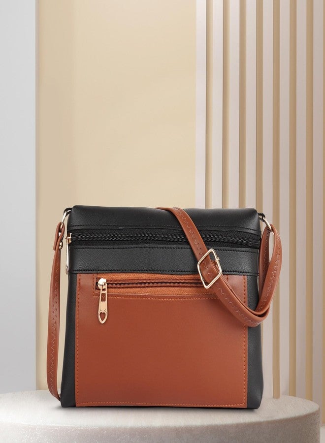 DANIEL CLARK Women Stylish Multi-Pocket Zip Closure Cross Body Bag| Travel Side Bag| Sling Pouch Bag|Messenger Shoulder Bag With Adjustable Strap (Black, 23 X 17.7 X 5 Cm) - Image 2