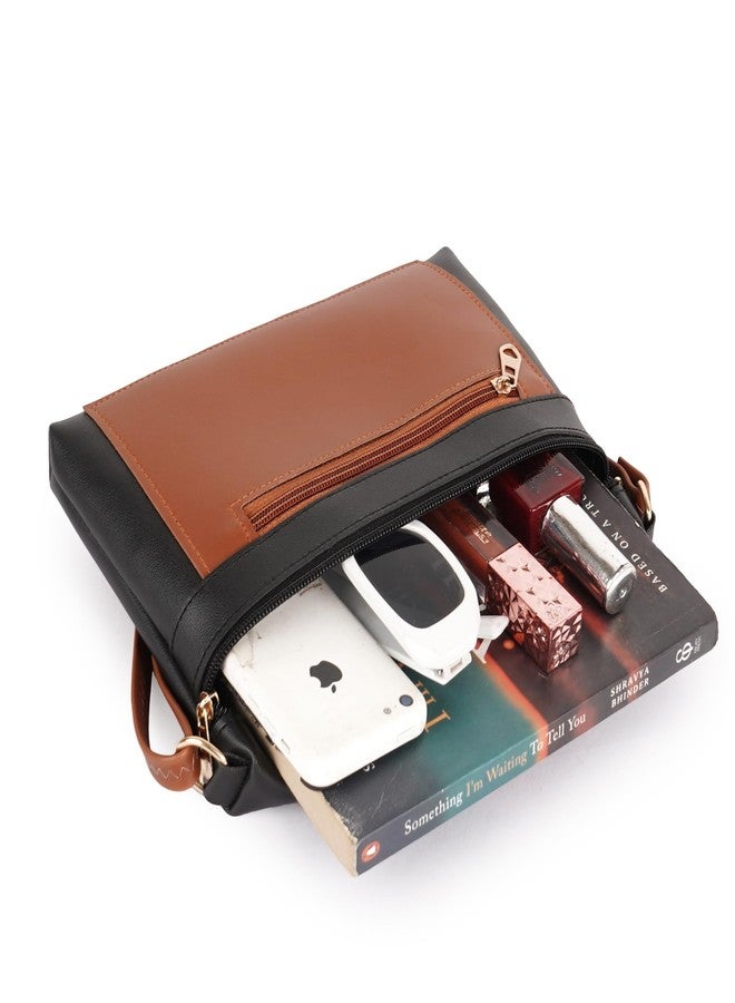 DANIEL CLARK Women Stylish Multi-Pocket Zip Closure Cross Body Bag| Travel Side Bag| Sling Pouch Bag|Messenger Shoulder Bag With Adjustable Strap (Black, 23 X 17.7 X 5 Cm) - Image 5