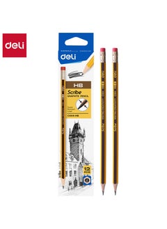 Deli Deli EC004-HB Graphite Pencils, HB, 12 Pcs/Box, Yellow – Ideal for School and Office Writing Tasks  - Image 1