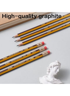 Deli Deli EC004-HB Graphite Pencils, HB, 12 Pcs/Box, Yellow – Ideal for School and Office Writing Tasks  - Image 3