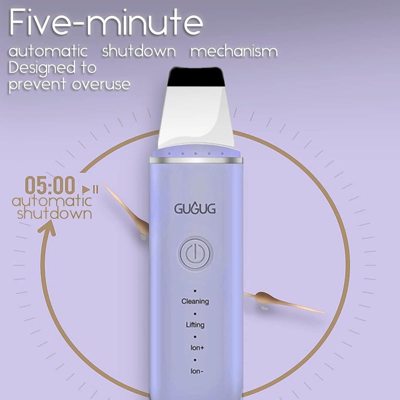 GUGUG ملعقة تنظيف الوجه سكين سكرابر، 4 أوضاع ملعقة إزالة الرؤوس السوداء منظف المسام - بنفسجي - Image 4