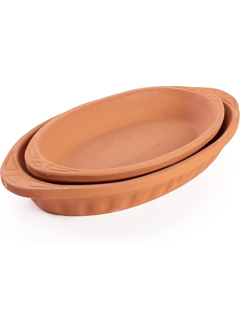 لوكسيول أوعية فخارية بيضاوية من لوكس يول – مصنوعة يدويًا في تركيا من طين طبيعي غير مطلي – آمنة للفرن والميكروويف وغسالة الصحون – مثالية لأطباق رئيسية، سمك، باستا، لحوم – متوفرة بألوان بني، طبيعي، أزرق، أخضر – بمقاسات L23×W13×H3، 26×14×3، 23×13×3، 29×18×4، 25×11.5×3 سم – صحية، صديقة للبيئة، متينة، مقاومة للتشقق، آمنة للطعام، هدية مثالية – أدوات مطبخ تقليدية تركية تجمع بين الجودة العملية والجمال الطبيعي - Image 4