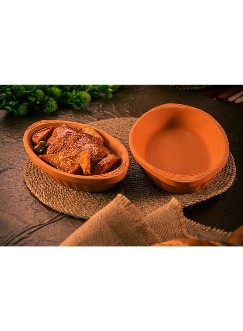 لوكسيول أوعية فخارية بيضاوية من لوكس يول – مصنوعة يدويًا في تركيا من طين طبيعي غير مطلي – آمنة للفرن والميكروويف وغسالة الصحون – مثالية لأطباق رئيسية، سمك، باستا، لحوم – متوفرة بألوان بني، طبيعي، أزرق، أخضر – بمقاسات L23×W13×H3، 26×14×3، 23×13×3، 29×18×4، 25×11.5×3 سم – صحية، صديقة للبيئة، متينة، مقاومة للتشقق، آمنة للطعام، هدية مثالية – أدوات مطبخ تقليدية تركية تجمع بين الجودة العملية والجمال الطبيعي - Image 5