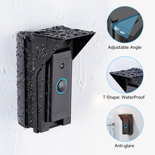 OLAIKE Waterproof 30 to 60 Degree Doorbell Angle Mount for Video Doorbell 1/2/3/3Plus/4/Wired/Pro/Pro2/(2020 Release), Blink and Nest Doorbell Battery/Wired, Black - Image 3