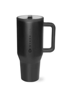 HydroJug Traveler - 40 oz Water Bottle with Handle u0026 Flip Straw - Fits in Cup Holder, Leak Resistant Tumbler-Reusable Insulated Stainless Steel u0026 Rubber Base - Gifts for Women u0026 Men 