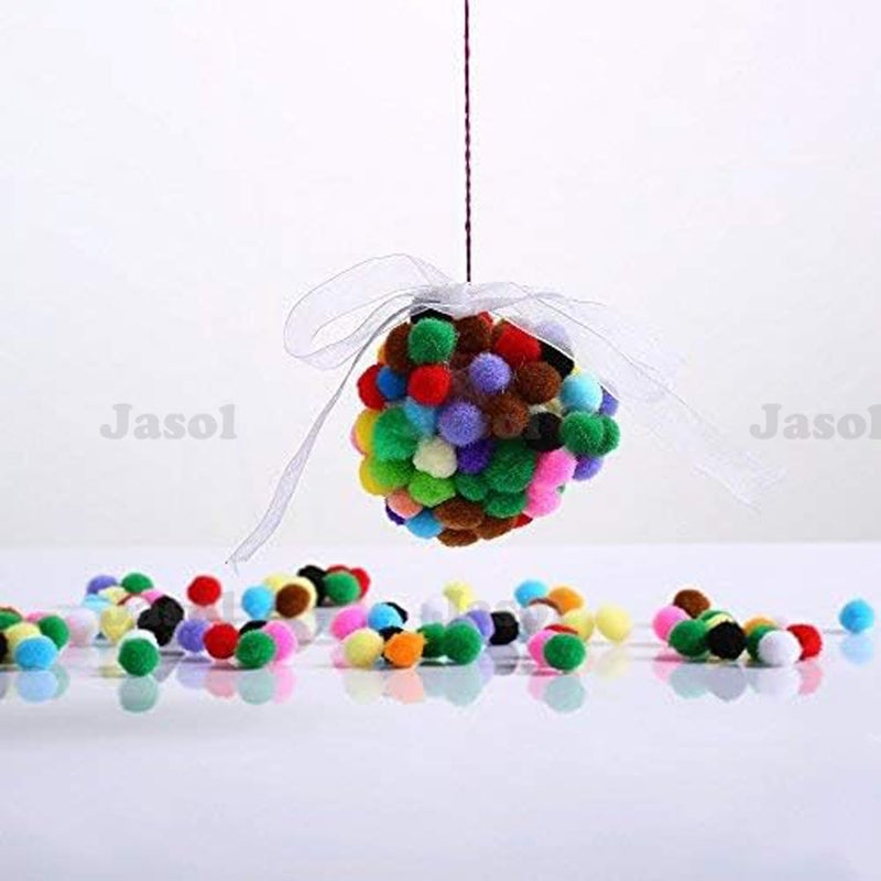 Jasol 1000 Pieces 1cm Assorted Pom Poms, Small Pompom Balls for Kids Creative Arts & Crafts Projects Making and DIY Decorations - Image 1