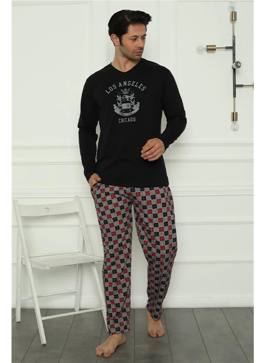اكبينيز Men's Combed Cotton Pajama Set 6829