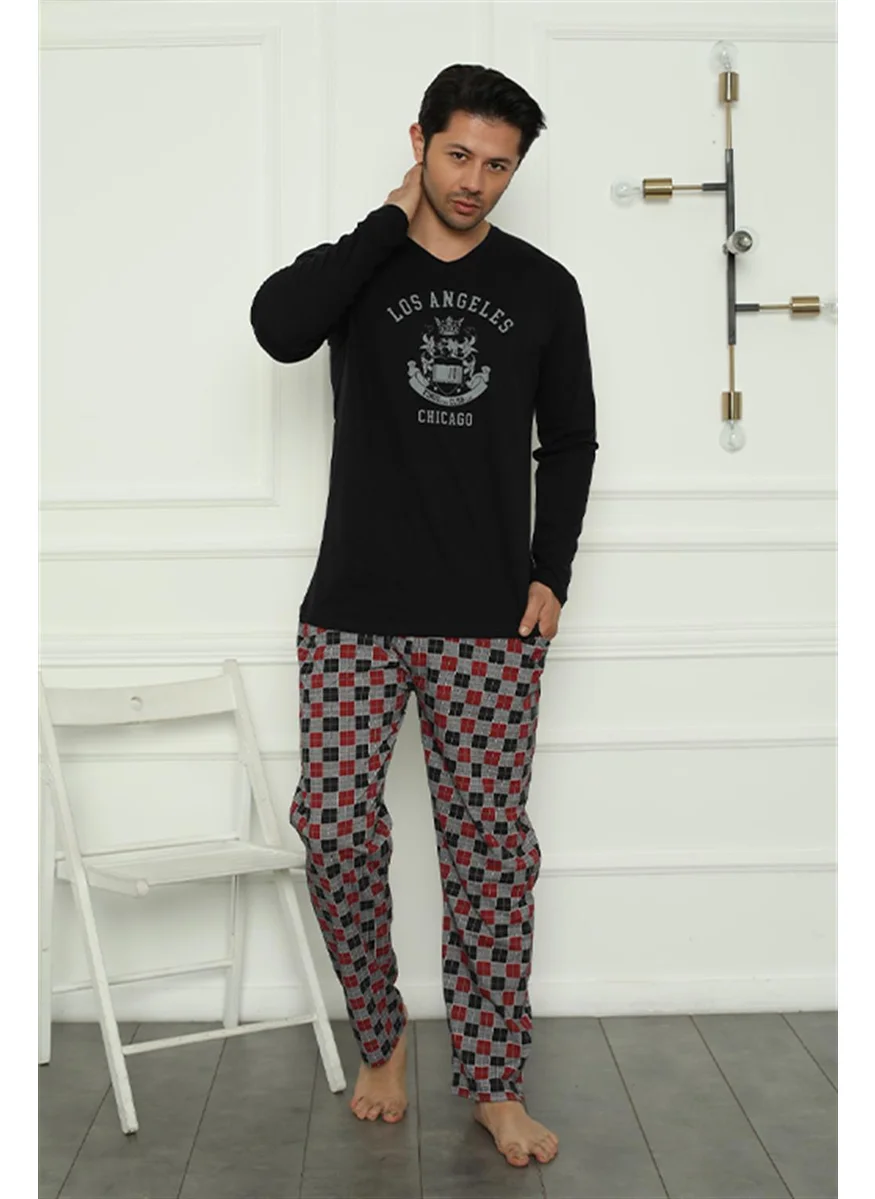 اكبينيز Men's Combed Cotton Pajama Set 6829