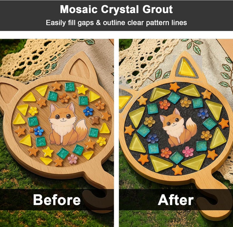 WAN2TLK Mosaic Crystal Grout 130g, Mosaic Tile Accessories, No Water Needed, Fast-Drying, Essential for Handmade Grouting, Mosaic Crystal Sealant for All Tiles & Surfaces (Black) - Image 2