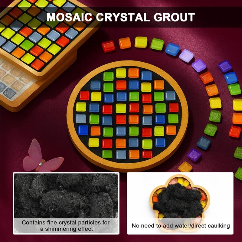 WAN2TLK Mosaic Crystal Grout 130g, Mosaic Tile Accessories, No Water Needed, Fast-Drying, Essential for Handmade Grouting, Mosaic Crystal Sealant for All Tiles & Surfaces (Black) - Image 3