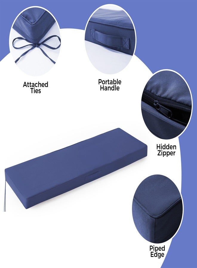 IPYNBAP Outdoor Bench Cushion 48×18×3 Inch Navy Blue - Image 4