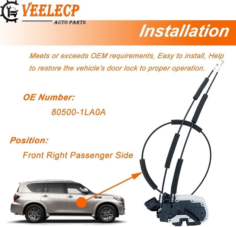 VEELECP Door Lock Latch Actuator for Infiniti QX56 QX80 - Front Passenger Side Replacement - Image 5