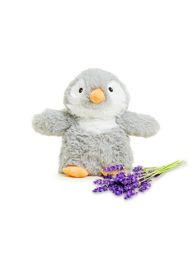 Warmies Microwavable Stuffed Animals, Grey Penguin - Heated Stuffed Animal Plushie for Warmth - Cute Soft Plush Toys for Adults & Children (Boys, Girls, Babies & Toddlers)