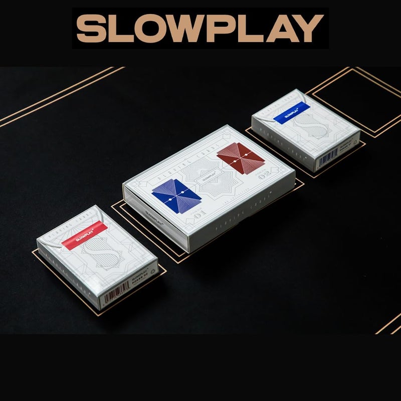 SLOWPLAY 100% Plastic Playing Cards, 2-Deck Poker Card Set, Jumbo Index, Poker Size, Superior Flexibility and Durability, Waterproof & Washable, Professional Playing Cards for Texas Holdâ€™em Poker - Image 4