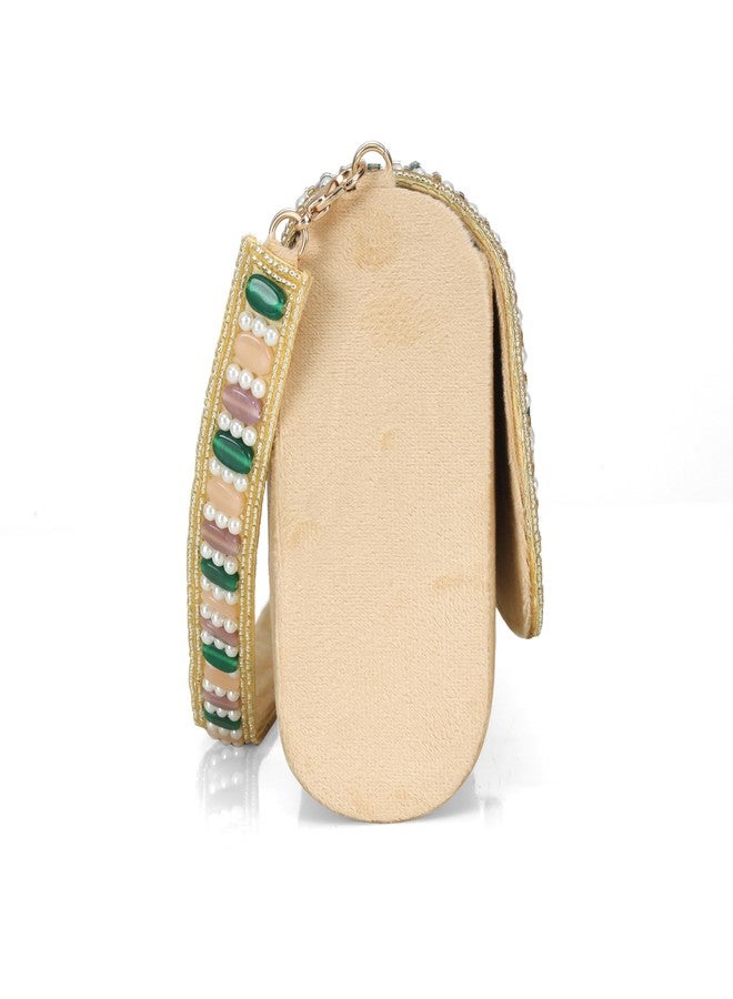 JI ACCESSORIES Women wedding designer clutch purse (BROWN) - Image 3