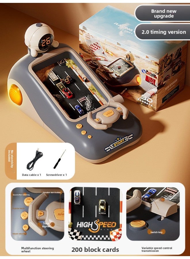 Children's Steering Wheel Simulation Driving Toy Puzzle Electric Desktop Game Machine To Avoid Racing Car To Enter The Big Adventure