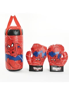 Generic 50 CM Spiderman Punching Bag with Gloves for Kids Interaction Spiderman Boxing Set  - Image 1