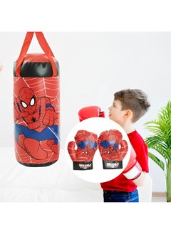 Generic 50 CM Spiderman Punching Bag with Gloves for Kids Interaction Spiderman Boxing Set  - Image 4