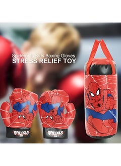 Generic 50 CM Spiderman Punching Bag with Gloves for Kids Interaction Spiderman Boxing Set  - Image 5