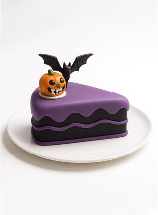 Purple Cartoon Halloween Cake Slice
