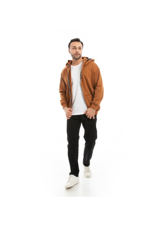 Caesar Men's oversized hoodie with a hood and zipper - Image 5