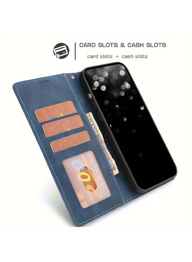 Red Leather Wallet Phone Case For iPhone X XS With Card Slots And Strap - Image 3