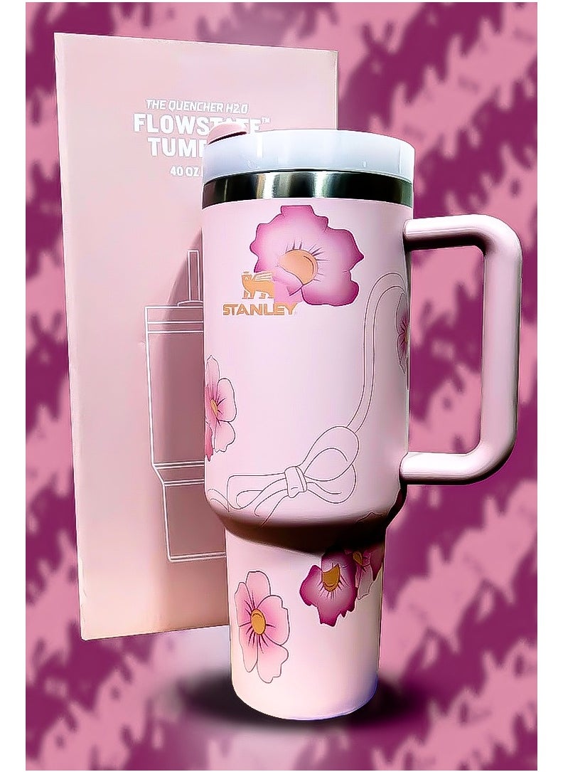 Stanley x Barbie 40oz Tumbler Limited Edition Stainless Steel Travel Mug with Reusable Straw BPA Free Eco Friendly and Dishwasher Safe Featuring Leakproof FlowState Lid and Double Wall Insulation Keeps Beverages Hot for 16 Hours and Cold for 24 Hours Slim Base Fits Most Car Cup Holders with Durable Ergonomic Handle for Convenient Use at Home Work Travel or On the Go
