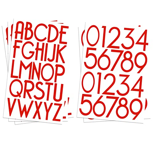 olaine 4 inch Red Self-Adhesive Vinyl Alphabet Letters Numbers Kit, Modern Mailbox Numbers Sticker for Mailbox, Signs, Window, Door, Cars, Trucks, Home, Business, Address Number, Name, Craft (4 inch, Red) - Image 1