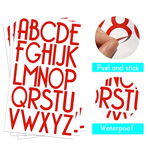 olaine 4 inch Red Self-Adhesive Vinyl Alphabet Letters Numbers Kit, Modern Mailbox Numbers Sticker for Mailbox, Signs, Window, Door, Cars, Trucks, Home, Business, Address Number, Name, Craft (4 inch, Red) - Image 2