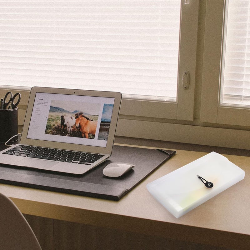 BTSKY Expanding File Folder New 13 Pockets Small Accordion File Expandable Card Ticket Holder Storage Folder Plastic Wallet Case (White Translucent) - Image 4