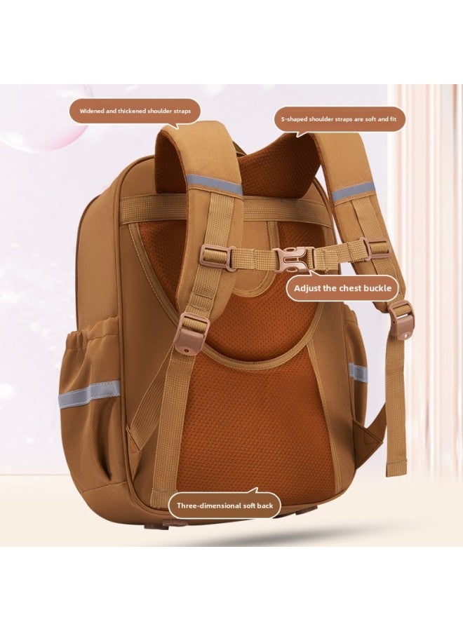 Kapibalakatong Children's Schoolbag For Primary And Secondary School Students Grade 1-3-6 Large Capacity Backpack-Color:Brown Trumpet - Image 5