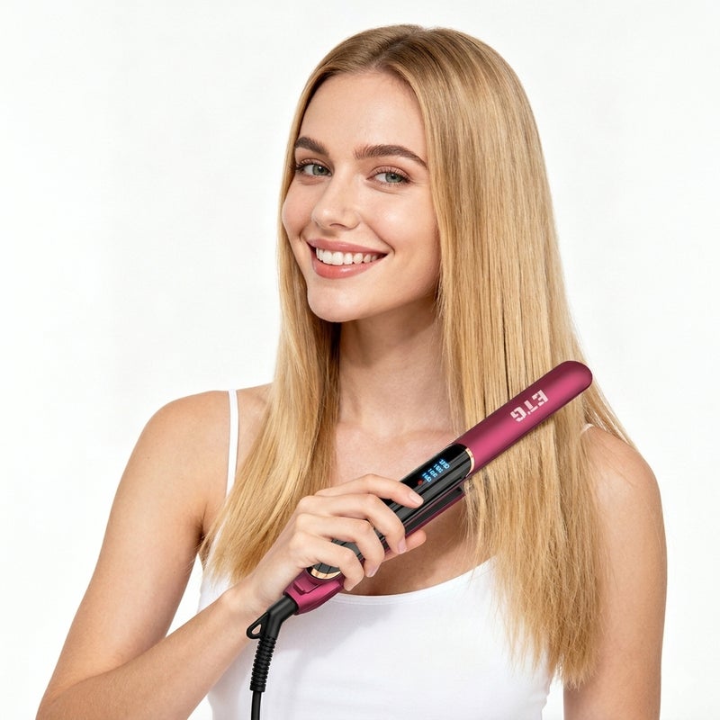 ETG Ceramic Hair Straightener, 2 in 1 Hair Straighteners and Curlers with Ceramic Coating for Smooth Glide, 15 Second Heat up, Up to 200°c, Lasting Results for Curl/Wave/Straighten Hair 40W - Image 3