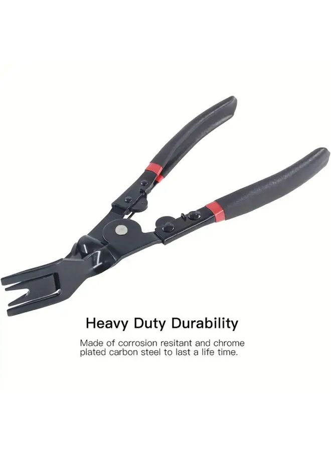 Black Carbon Clip Removal Pliers 9.2 Inch Spring Loaded Upholstery Fastener Tool with Non Slip Grip For Car Trim - Image 4