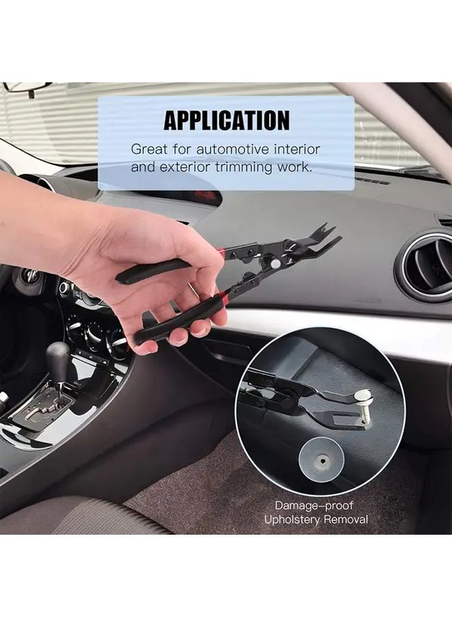 Black Carbon Clip Removal Pliers 9.2 Inch Spring Loaded Upholstery Fastener Tool with Non Slip Grip For Car Trim - Image 5