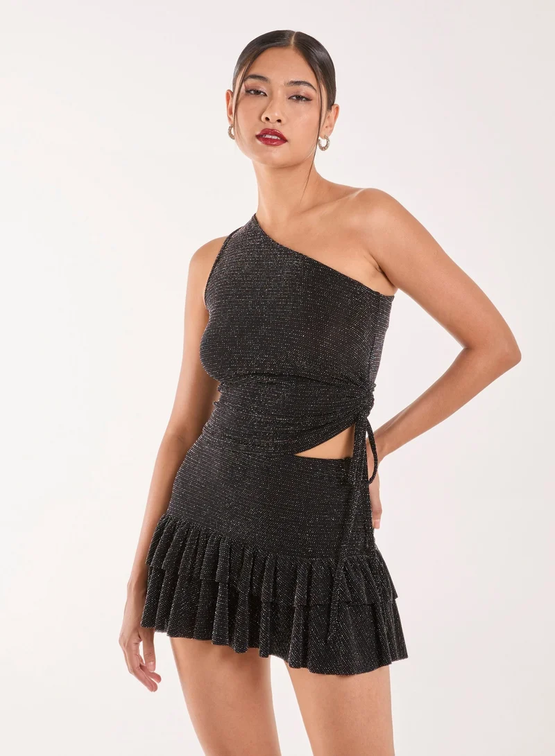 بينك فانيلا One Shoulder Ruched Top