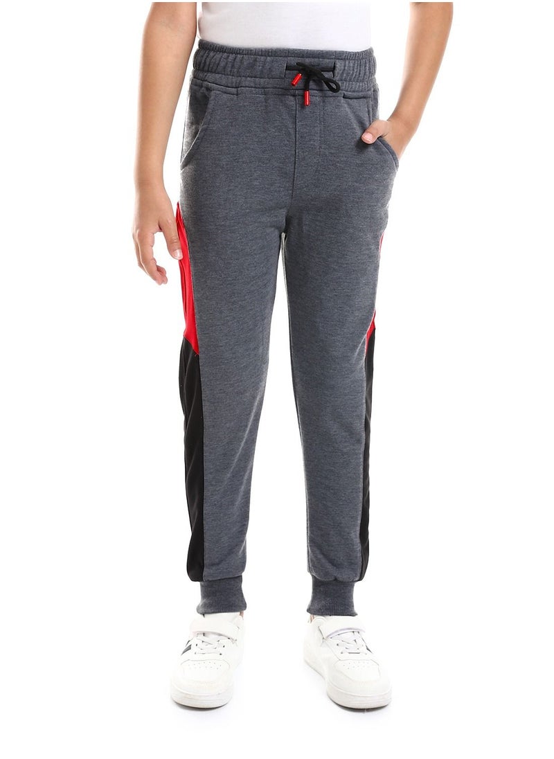 Caesar - Boys Elastic Waist Sweatpants With Coloured Tape - Image 1