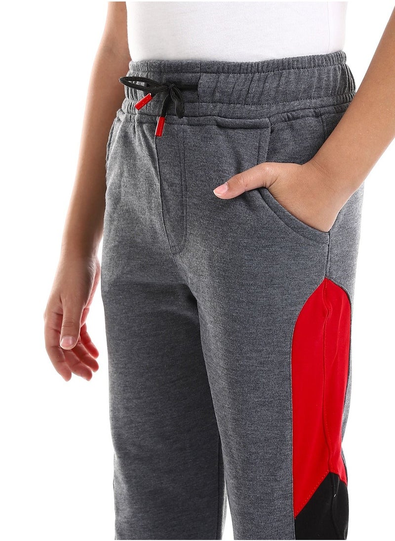 Caesar - Boys Elastic Waist Sweatpants With Coloured Tape - Image 1